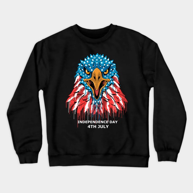 4th July Eagle Crewneck Sweatshirt by sufian